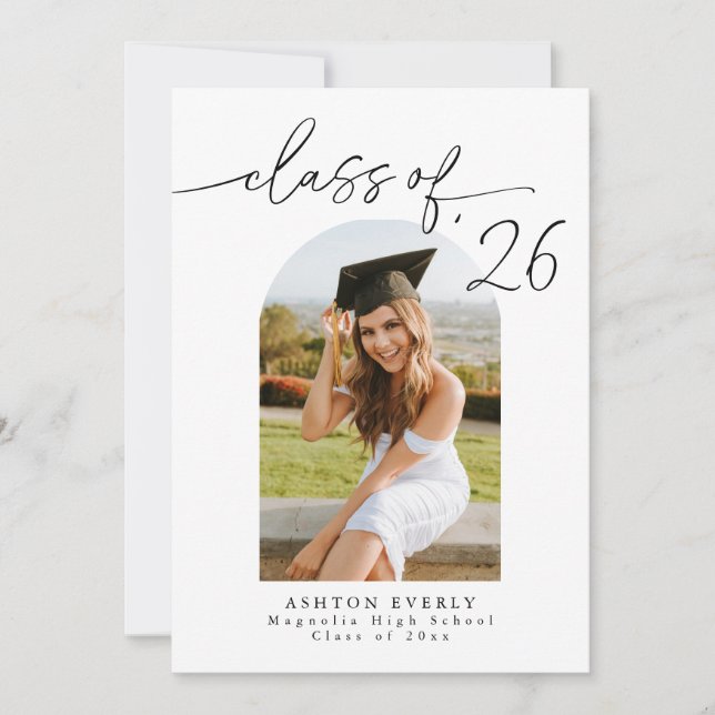 Convites Arch Photo Graduation Party Invite Announcement  (Frente)