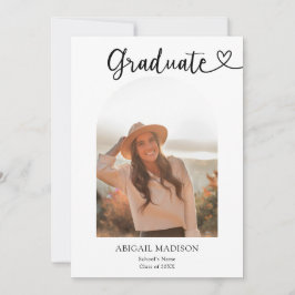Convites Arch Photo Script with Heart Graduation Party
