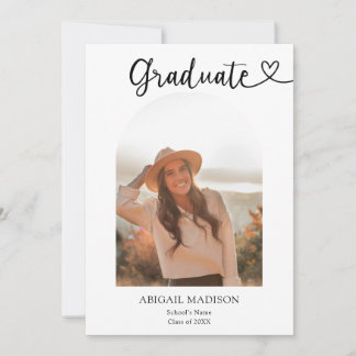 Convites Arch Photo Script with Heart Graduation Party