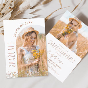 Convites Arch Photo Wildflower Festa de formatura