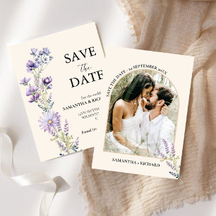 Convites Arch Purple Wildflower Casamento Salvar Data
