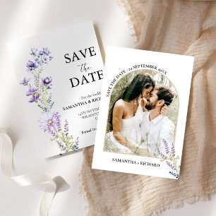 Convites Arch Purple Wildflower Casamento Salvar Data
