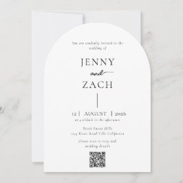 Convites Arch Simple Modern Photo Qr Code Wedding