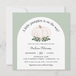 Convites Arch White Pumpkin Fall Chá de fraldas Square Conv