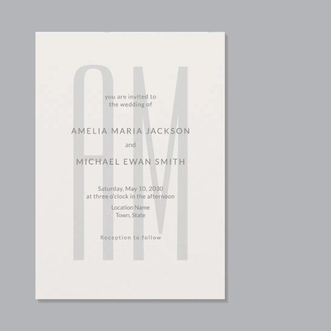 Convites Architectural Monogram Minimal  (Criador carregado)