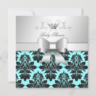 Convites Arco 311-Blackberry Blue Damask| Chá de fraldas