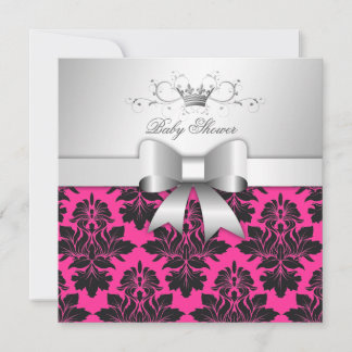 Convites Arco 311-Blackberry Pink Damask| Chá de fraldas