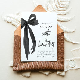 Convites Arco 50ª Festa de aniversário Preta de Aquarela El