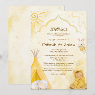 Convites Arco Amarelo & Mesquita Islâmico Aqeeqah & Chá de