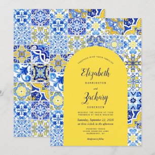 Convites Arco Amarelo Russo Casamento Azulejo Português
