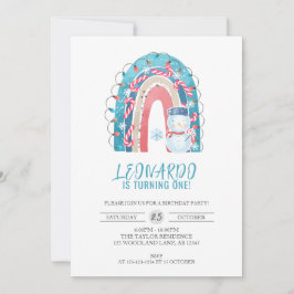 Convites Arco arco-íris de inverno, primeiro aniversario de