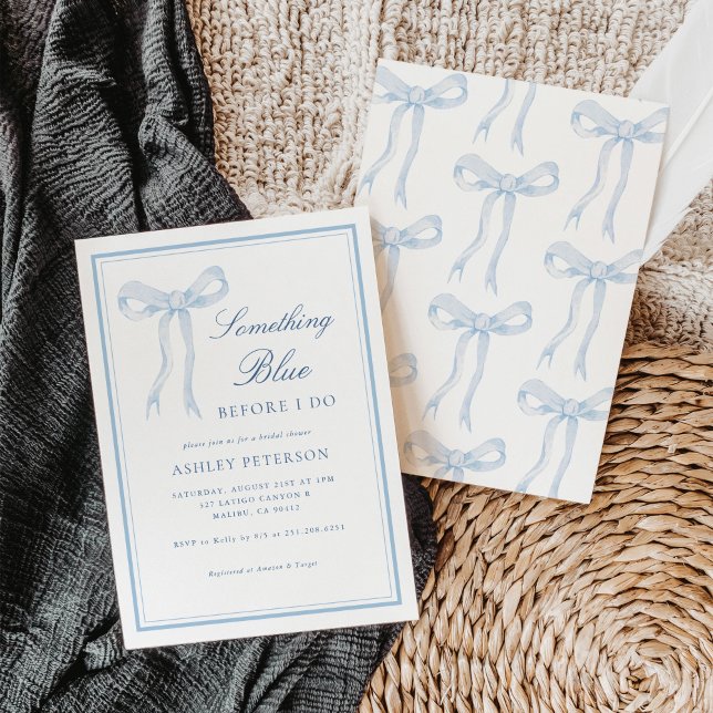 Convites Arco Azul Algo Azul Antes Que Eu Faça Chá de panel (Criador carregado)