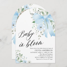 Convites Arco Azul Bebê no Chá de fraldas de Arca Floral Bl