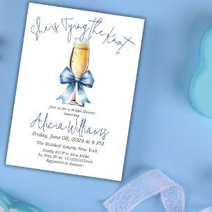 Convites Arco azul casando e Chá de panela Prosecco