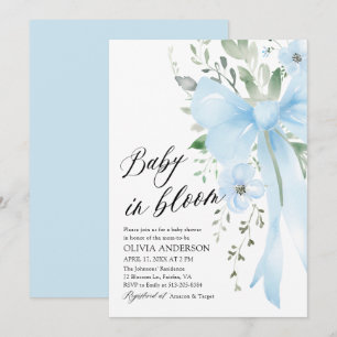 Convites Arco Azul, Chá de fraldas Floral Bloomo
