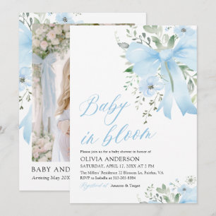 Convites Arco Azul, Chá de fraldas Floral Bloomo