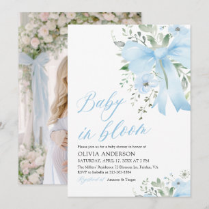 Convites Arco Azul, Chá de fraldas Floral Bloomo