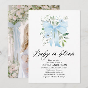 Convites Arco Azul, Chá de fraldas Floral Bloomo