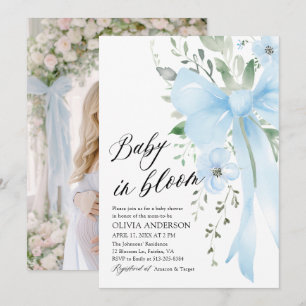 Convites Arco Azul, Chá de fraldas Floral Bloomo