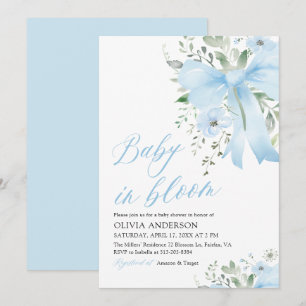 Convites Arco Azul, Chá de fraldas Floral Bloomo