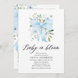 Convites Arco Azul, Chá de fraldas Floral Bloomo