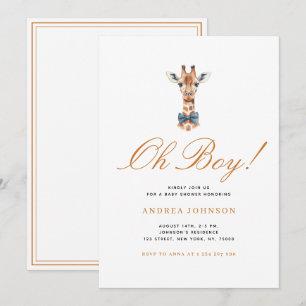 Convites Arco Azul Girafa Safari - Tema Chá de fraldas