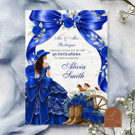 Convites Arco Azul-Marinho Coquette Western Charra Quincean