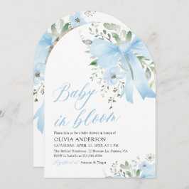 Convites Arco Azul no Chá de fraldas de Arco Floral Bloquea