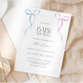 Convites Arco azul rosa  Sexo Chá de fraldas neutro