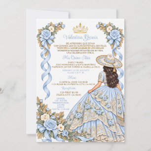 Convites Arco Bebê Azul Charra Garota Quinceañera Floral Do