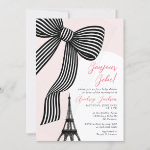 Convites Arco Bonjour Bébé Chá de fraldas parisiense