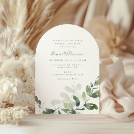 Convites Arco Botânico de Eucalipto Estilo Boho para Chá de