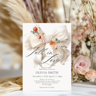 Convites Arco Branco Cair no Amor Chá de fraldas Floral
