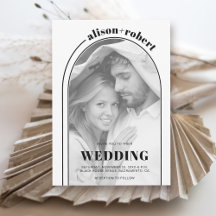 Arco branco preto moderno e casamento fotográfico