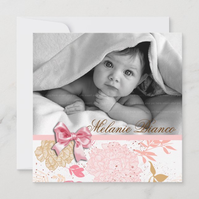 Convites Arco Branco Rosa de Festa de aniversário de Convit (Frente)