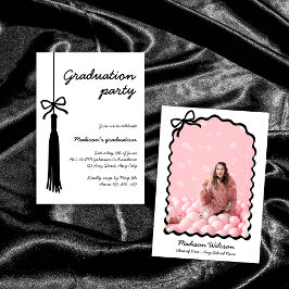 Convites Arco Chic Black & White Formando Graduação 2025