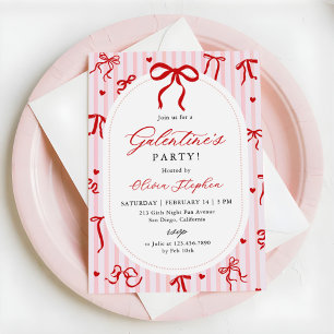 Convites Arco Coquete de Festa de Galentine's Day Rosa Verm