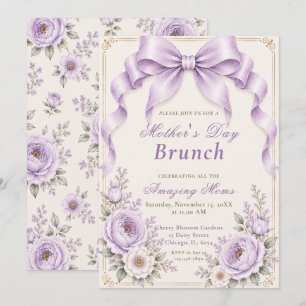 Convites Arco Coquete Floral Lavanda para Brunch do Dia das