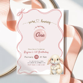 Convites Arco Coquete Rosa Coelhozinho 1º Aniversário