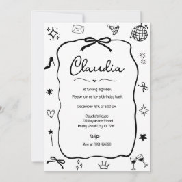 Convites Arco Coquette Birthday Invitation Whimsic Party