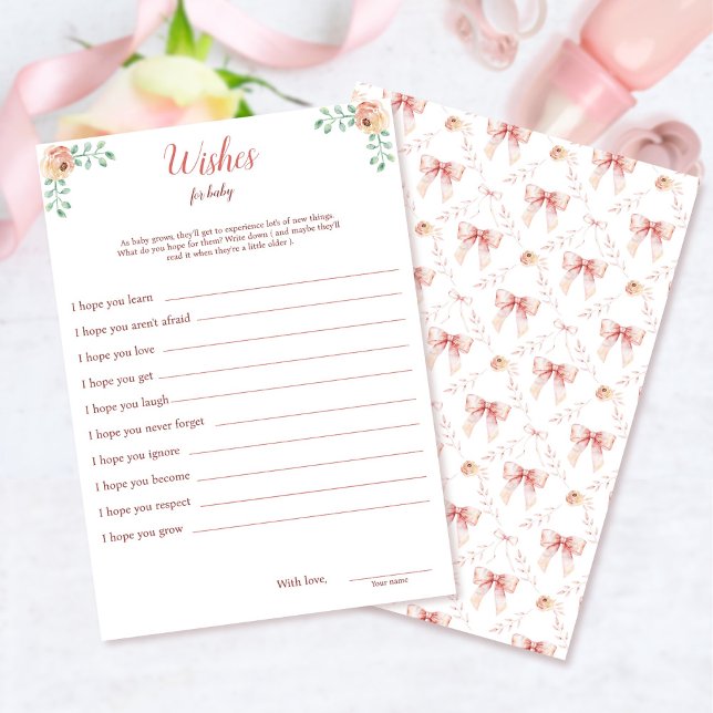 Convites Arco Coquette Chá de fraldas WIshs Para Placa Bebê (Criador carregado)