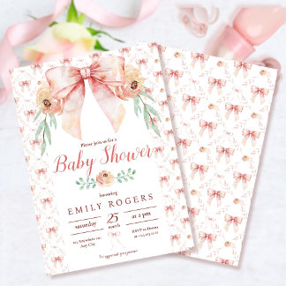 Convites Arco Coquette e Chá de fraldas Florals