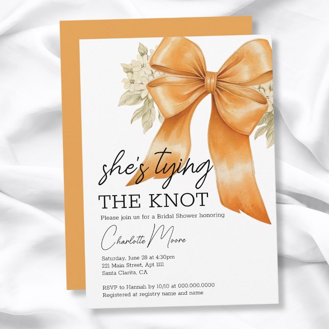 Convites Arco Coquette Ela é Chá de panela Casando (Coquette Bow She's Tying The Knot Bridal Shower Invitation
)