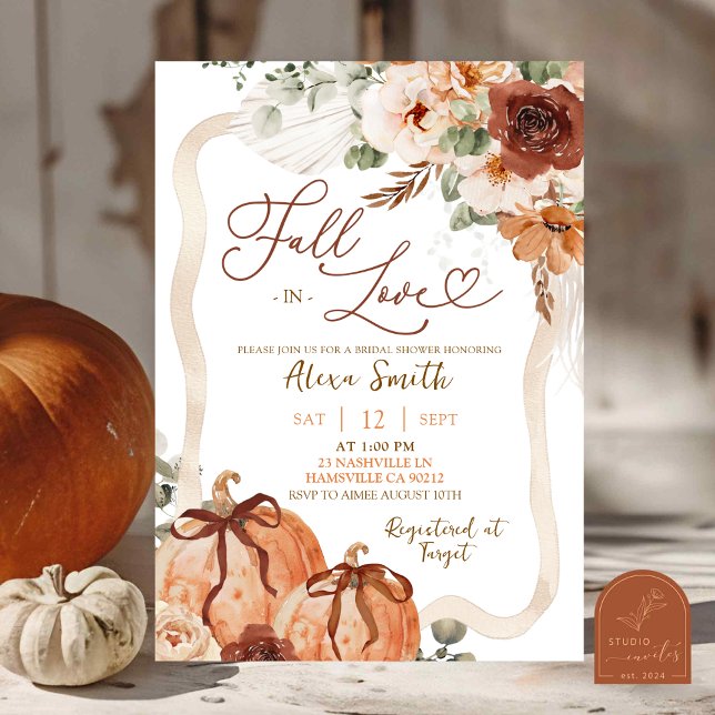 Convites Arco Coquette Pumpkin Fall Ivory Boho Chá (Criador carregado)