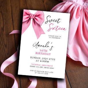 Convites Arco Cor de Água Rosa Quic Sweet 16 Aniversário