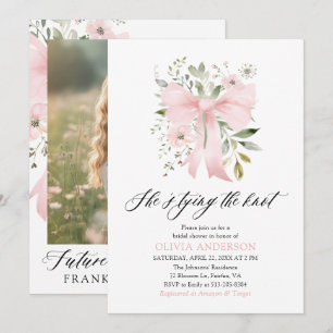 Convites Arco cor-de-rosa Floral Ela é Chá de panela Casand