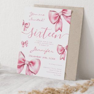 Convites Arco Cor-de-rosa-pincelado Coquette Doce 16