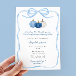 Convites Arco de Abóbora de Queda Algo Chá de panela Azul