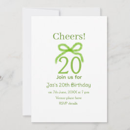 Convites arco de aniversário de 20 anos verde aquarela nome