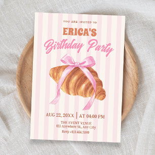 Convites Arco de aniversário de Croissant fofo